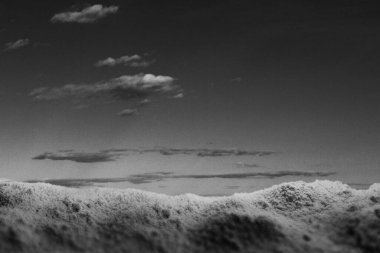 Black and white sky. Dramatic clouds. Horror. Background, banner. Horror, explosion, catastrophe, sadness, horror, melancholy.