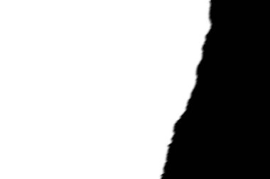 Black torn paper. Contrast. isolated.