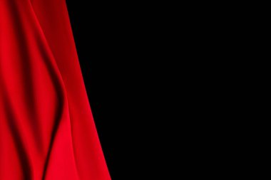Beautiful red rose close-up, Red silk or satin luxury fabric texture can use as abstract background. Top view, Red silk or satin luxury fabric texture can use as abstract background. Top view