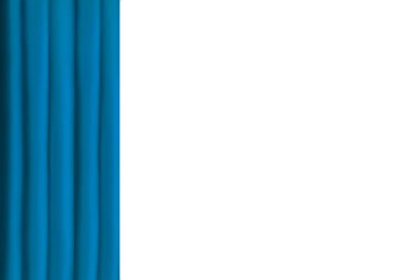 Close up of ripples in aquamarine color silk fabric. Satin textile background white.