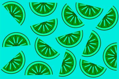 seamless pattern of cheerful limes in green, on a light blue  background.seamless pattern of cheerful limes in green, on a light blue  background.