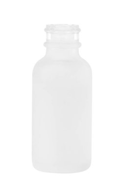 Kozmetik kavanozu kapağı olmadan şeffaf. Beyaz arka planda izole edilmiş. Hyaluronik asit. Sıvı. Jel, nemlendirici.