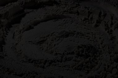 Sülfür tozu, toprak, gölgeler, doku. Derin karanlıktan soyut korkuya, koyu renk soyut doku arka plan, koyu beton zemin veya eski grunge arka plan.