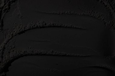 Sülfür tozu, toprak, gölgeler, doku. Derin karanlıktan soyut korkuya, koyu renk soyut doku arka plan, koyu beton zemin veya eski grunge arka plan.