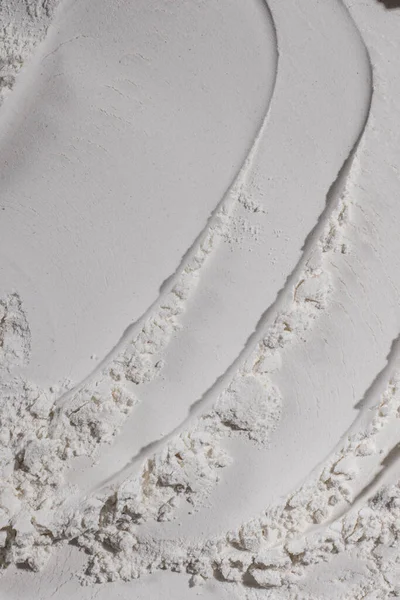 Tekstur Tepung Bubuk Pasir Putih Putih Bulge Penyok Retak Jejak — Stok Foto