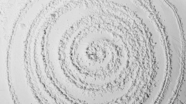Toz Dokusu Kum Beyaz Çember Çiziyoruz Sarmal Kalıplı Çatlak Beyaz — Stok fotoğraf
