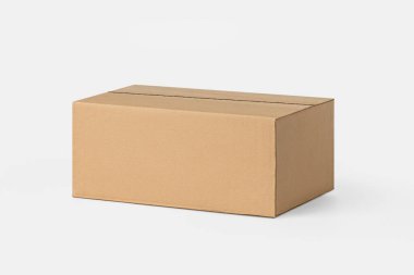 Teslimat için karton kutu, paketler. Hafif bir arkaplanda
