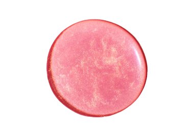 Büyük gül altın damlası. Ya da pırıltılı sıvı pembe. Beyaz bir arka planda izole edilmiş. Laboratuvar, kimya, kozmetik, sim.