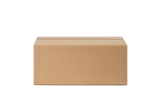 Scatola Cartone Consegna Pacchi Isolato Sfondo Bianco — Foto Stock