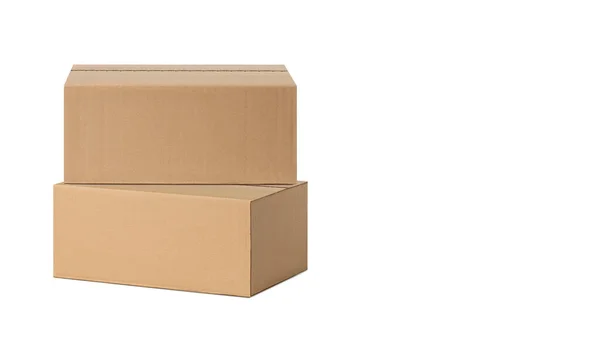 Cajas Para Entrega Paquetes Aislado Sobre Fondo Blanco — Foto de Stock