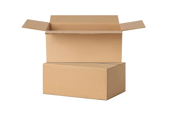 Teslimat Için Kutular Paketler Beyaz Arkaplanda Izole — Stok fotoğraf
