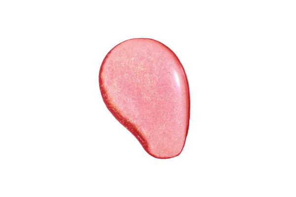 Grande Goccia Oro Rosa Rosa Liquido Con Scintille Isolato Uno — Foto Stock