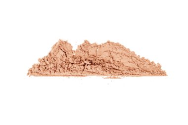 Pudra ve yüz için dağınık. Beyaz arkaplanda toz dokusu. 