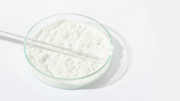Bubuk Putih Cawan Petri Kokain Kanabinoid Bubuk Obat Antibiotik Lab — Stok Foto