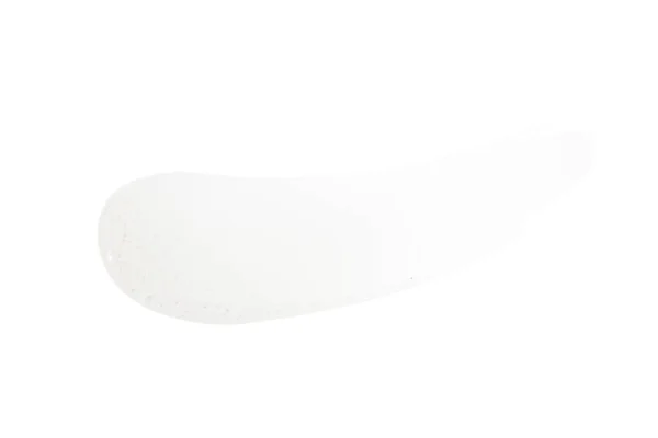 Una Bella Goccia Scorrevole Spalmata Texture Gel Trasparente Sfondo Bianco — Foto Stock