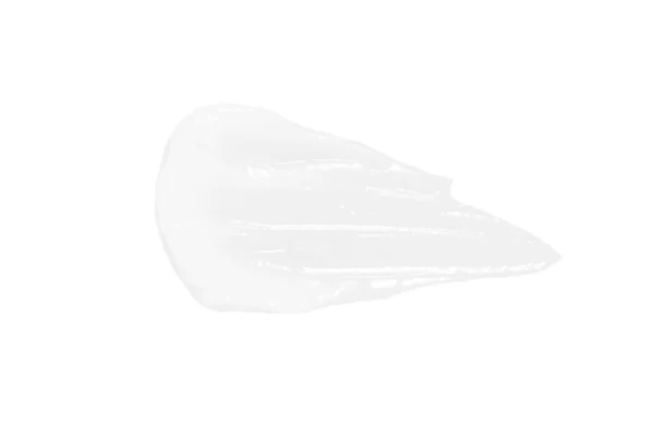 白い背景に影のない白い化粧品クリームのスミア — ストック写真