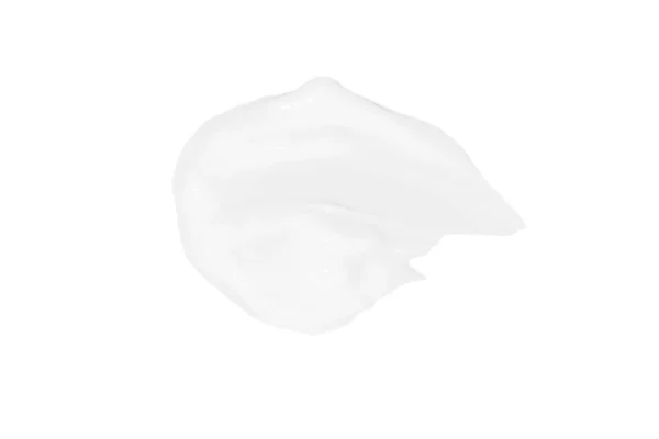 Ein Abstrich Weißer Kosmetikcreme Ohne Schatten Auf Weißem Hintergrund Isoliert — Stockfoto