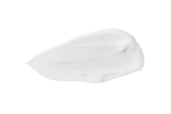 Uno Striscio Crema Cosmetica Bianca Senza Ombre Uno Sfondo Bianco — Foto Stock