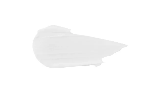 Μια Κηλίδα Λευκής Καλλυντικής Κρέμας Χωρίς Σκιές Λευκό Φόντο Μεμονωμένα — Φωτογραφία Αρχείου