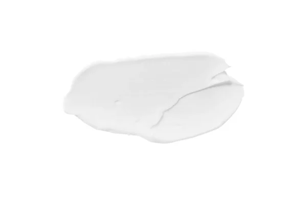 Šmouha Bílého Kosmetického Krému Bez Stínů Bílém Pozadí Izolované — Stock fotografie