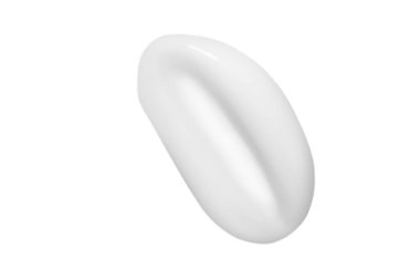 Beyaz arka planda bir damla sıvı beyaz krem. İzole edilmiş