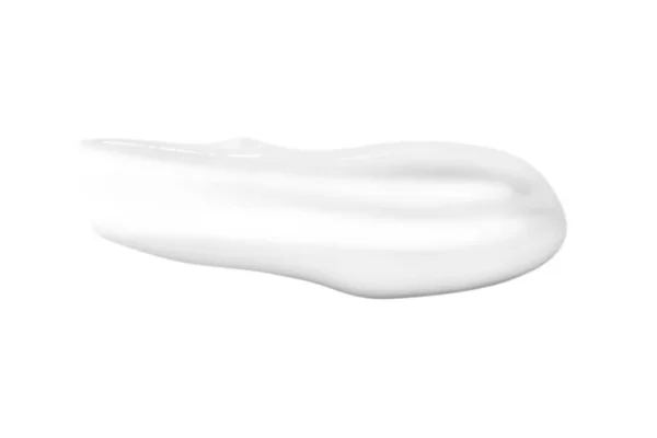 Капля Жидкого Размазанного Белого Крема Белом Фоне Isolated — стоковое фото