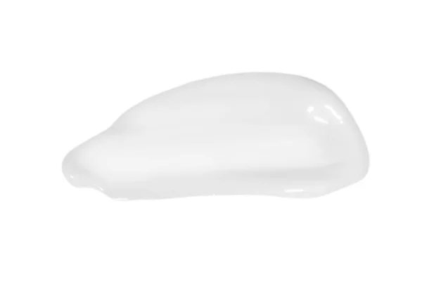 Drop Liquid Smeared White Cream White Background Isolated — Stock Photo, Image
