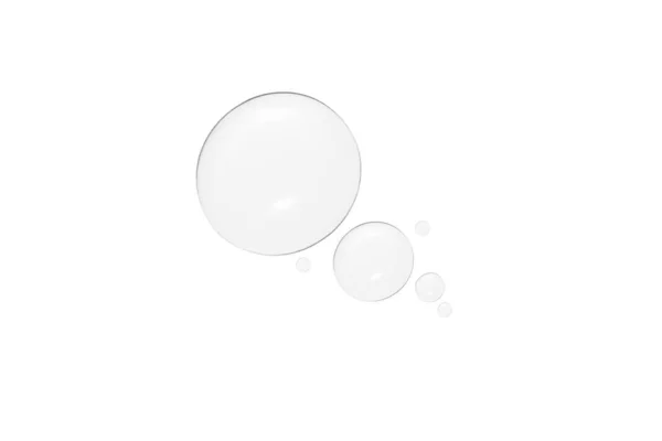 Gocce Gel Trasparente Acqua Diverse Dimensioni Sfondo Bianco — Foto Stock