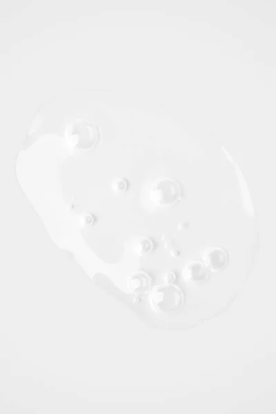 Transparentes Gel Form Eines Großen Tropfens Mit Blasen Auf Hellem — Stockfoto