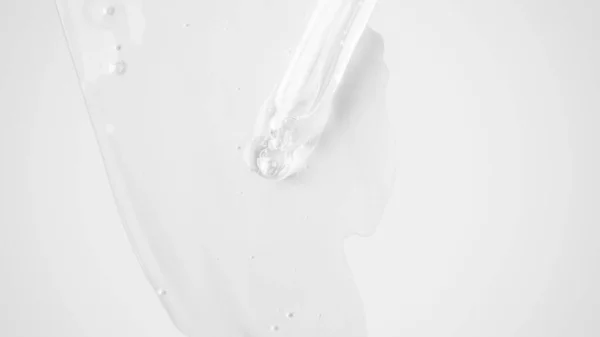 Leaking Transparent Gel Eyedropper Light Background Bubbles Gel Gel Texture — Stock Photo, Image