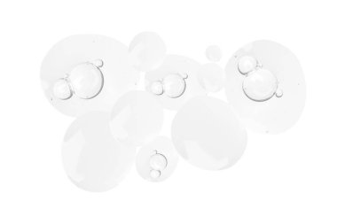Soyut baloncuk arka planı. Kozmetik sıvısı. Yüz serumu dokusu. Kolajen. Kronik olarak Face. Serum Kozmetik. Temiz kabarcıklar, hava kabarcıkları. Jel dokusu. Şeffaf jel. Damlalar, takip, ilaç. Beyaz bir arkaplanda.