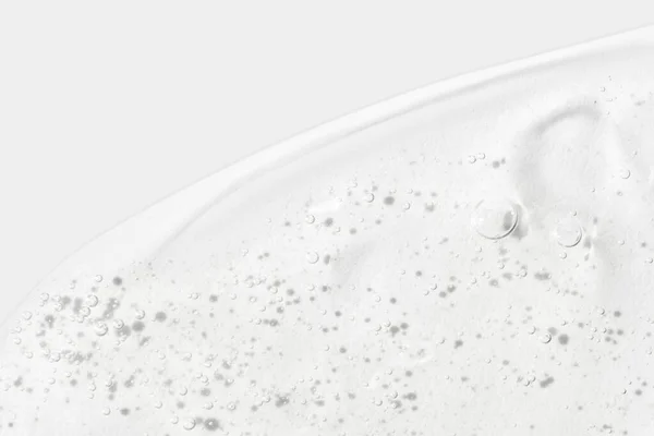Struktura Séra Nebo Gelu Průhledný Krém Bublinami Pozadí Průhledný Kosmetický — Stock fotografie