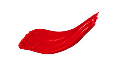 Beyaz arka planda kırmızı boya izi..