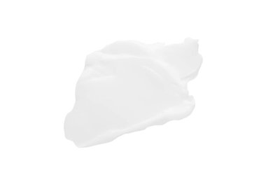 Beyaz arka planda beyaz krema lekesi.