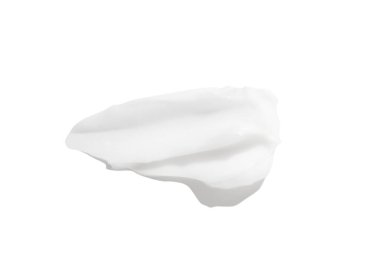 Beyaz arka planda beyaz krema lekesi.