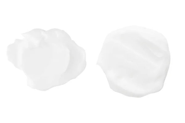 Ένα Σύνολο Από Διαφορετικές Πινελιές Της Λευκής Κρέμας Λευκό Φόντο — Φωτογραφία Αρχείου