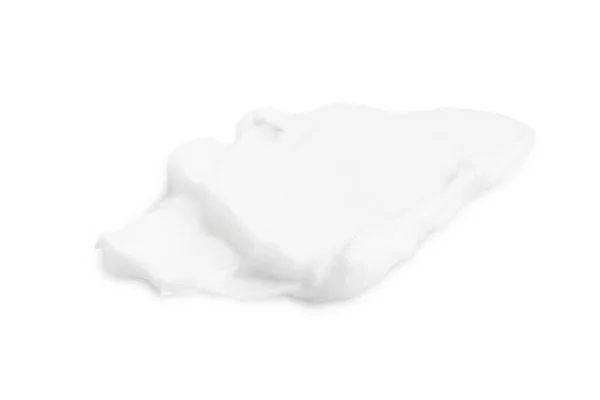 Una Mancha Crema Blanca Sobre Fondo Blanco —  Fotos de Stock