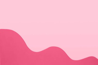 Şekil elementlerle kağıt pembe arkaplan.