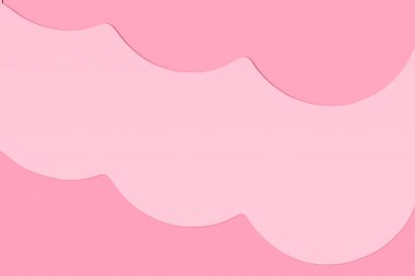 Şekil elementlerle kağıt pembe arkaplan.