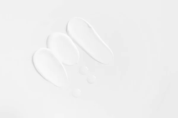 Trazos Crema Blanca Gel Transparente Forma Composición Sobre Fondo Claro —  Fotos de Stock