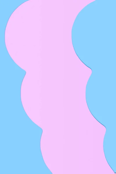 Papier Rosa Hintergrund Mit Geformten Blauen Elementen — Stockfoto