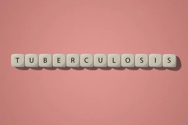 Tuberculose Inscriptie Houten Blokjes Een Roze Achtergrond — Stockfoto