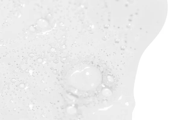 Transparentes Gel Oder Flüssigkeit Mit Blasen Auf Weißem Hintergrund — Stockfoto