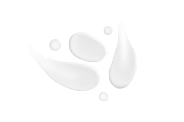 組成物の形で白いクリームと透明なゲルのストローク 白地に ストックフォト