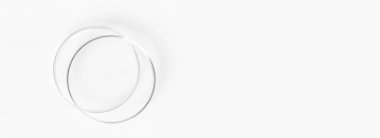 Arka planda iki boş Petri kabı.