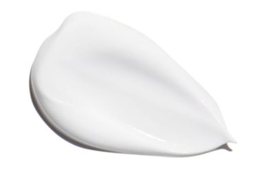 Beyaz arka planda bir krem lekesi