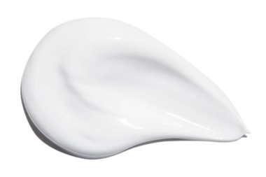 Beyaz arka planda bir krem lekesi