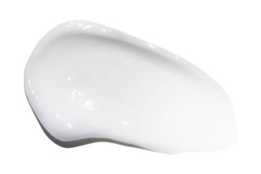 Beyaz arka planda bir krem lekesi