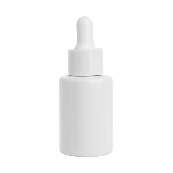Grijze Cosmetische Pot Een Witte Achtergrond — Stockfoto