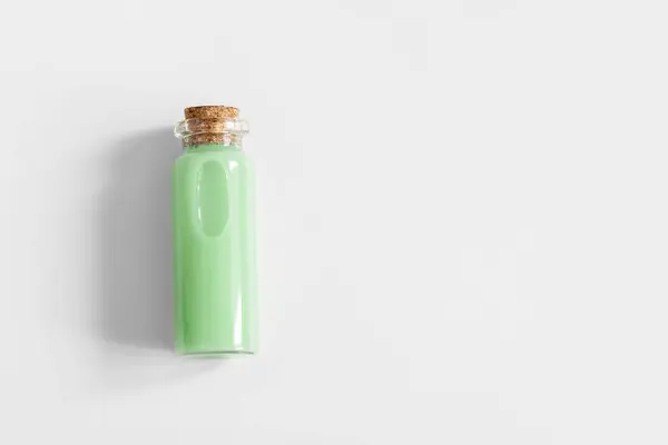 Groene Gel Een Pot Natuurlijke Cosmetica Groen Laboratorium — Stockfoto